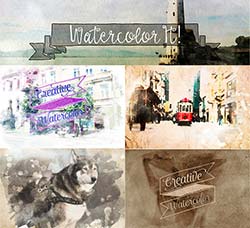 PS动作/渐变－陈旧的水彩图片(五套合集版)：Creative Vintage Watercolor Actions B